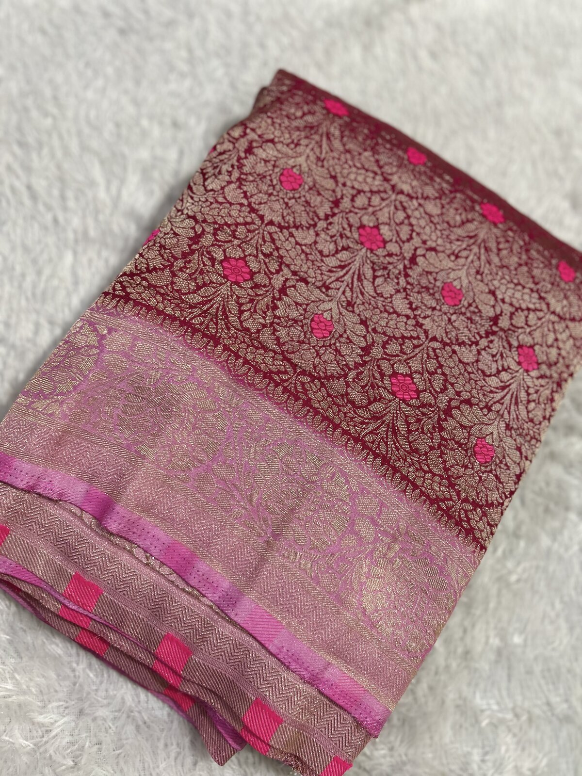 Aishani Glow — Pink Banarasi Georgette Saree — photo 1