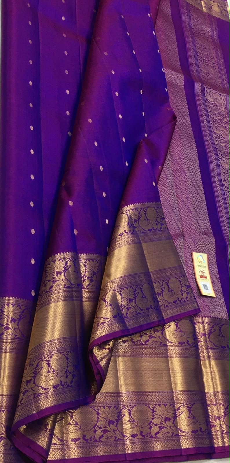 Golden Vasantha — Violet with Gold Zari Kanchipuram Silk Saree — photo 1