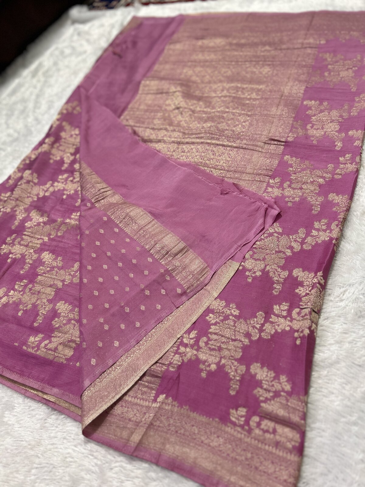 Kirtana Weave — Purple Banarasi Georgette Saree — photo 1