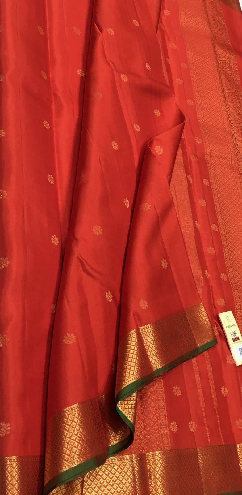 Panna Radiance — Orange with Gold Zari Kanchipuram Silk Saree — photo 1