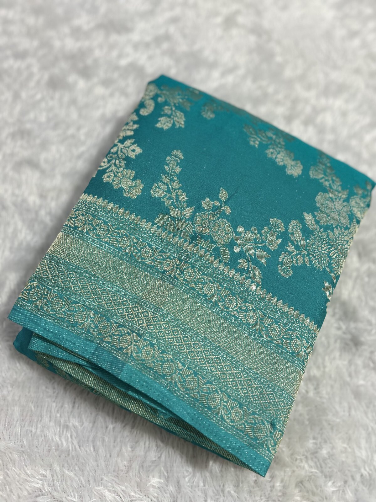 Rajwada Splendour — Sea Blue Banarasi Georgette Saree — photo 1