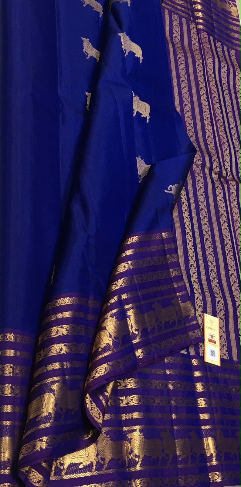 Rukmini's Glow — Dark Blue Kanchipuram Silk Saree — photo 1