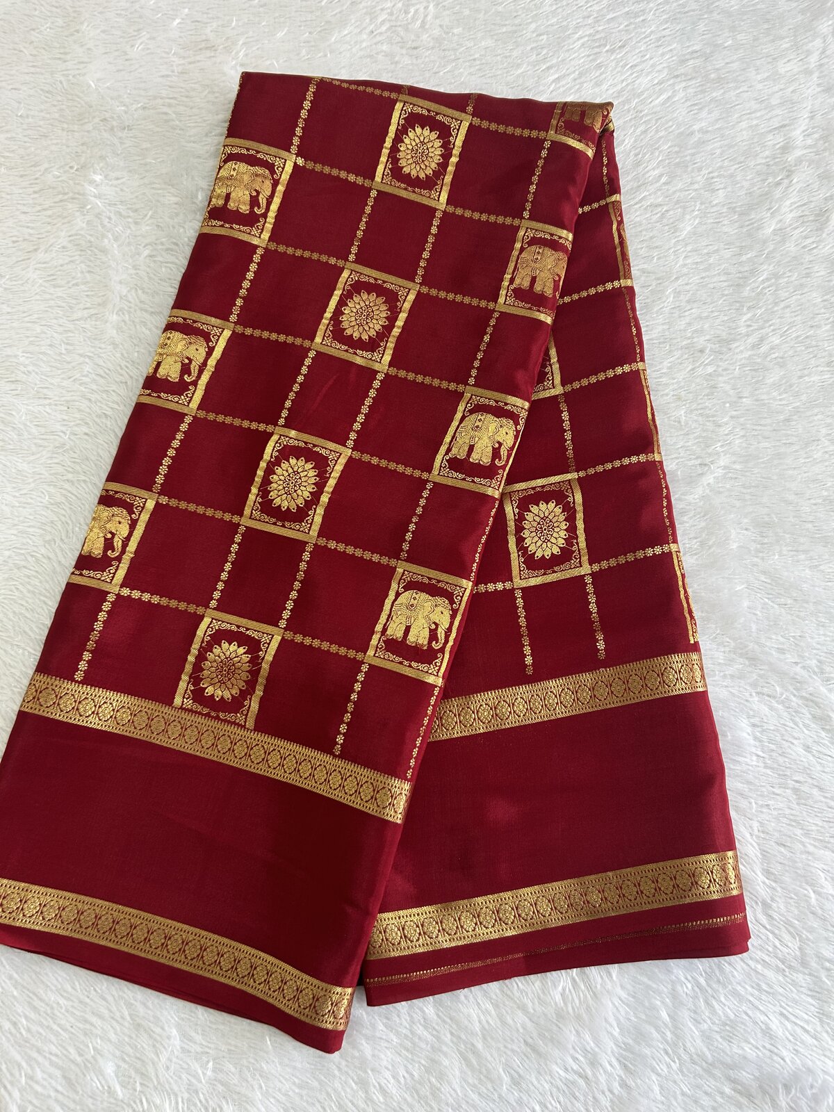 Tanvi Elegance — Kanchi Maroon Pure Crepe Silk Saree