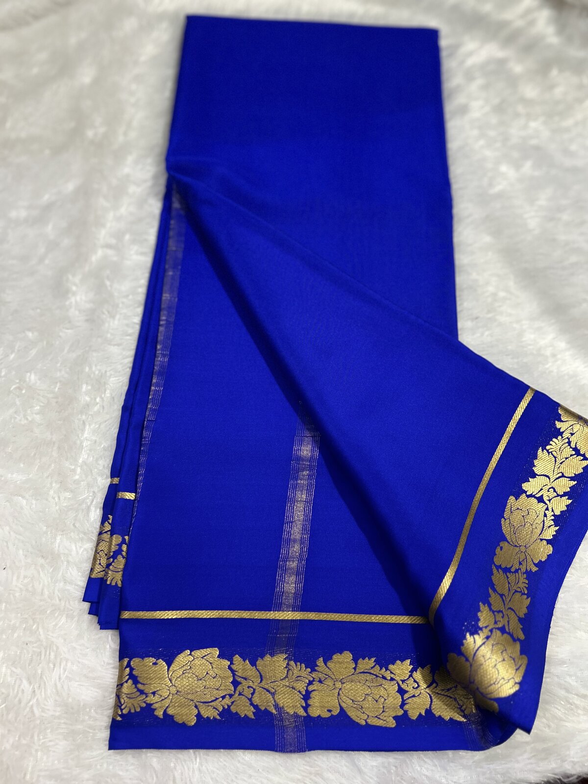 Vasudha Splendour — Blue Pure Crepe Silk Saree — photo 1