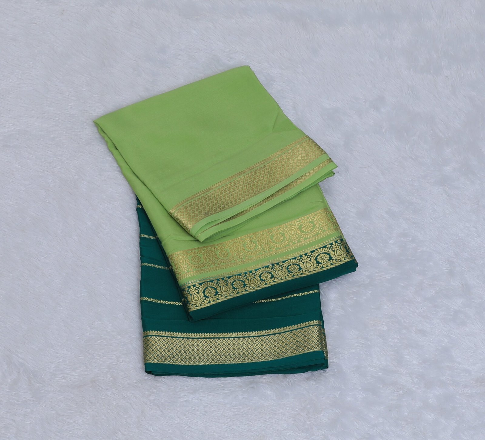 Half and Half Shashi - Pure Mysore Crepe Silk Saree - Image 7