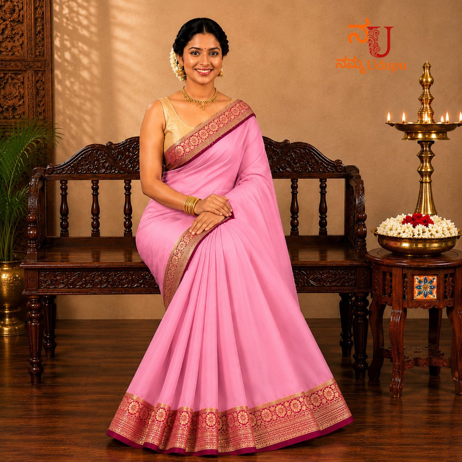 Janani- Pure Mysore Crepe Silk Saree - Image 2