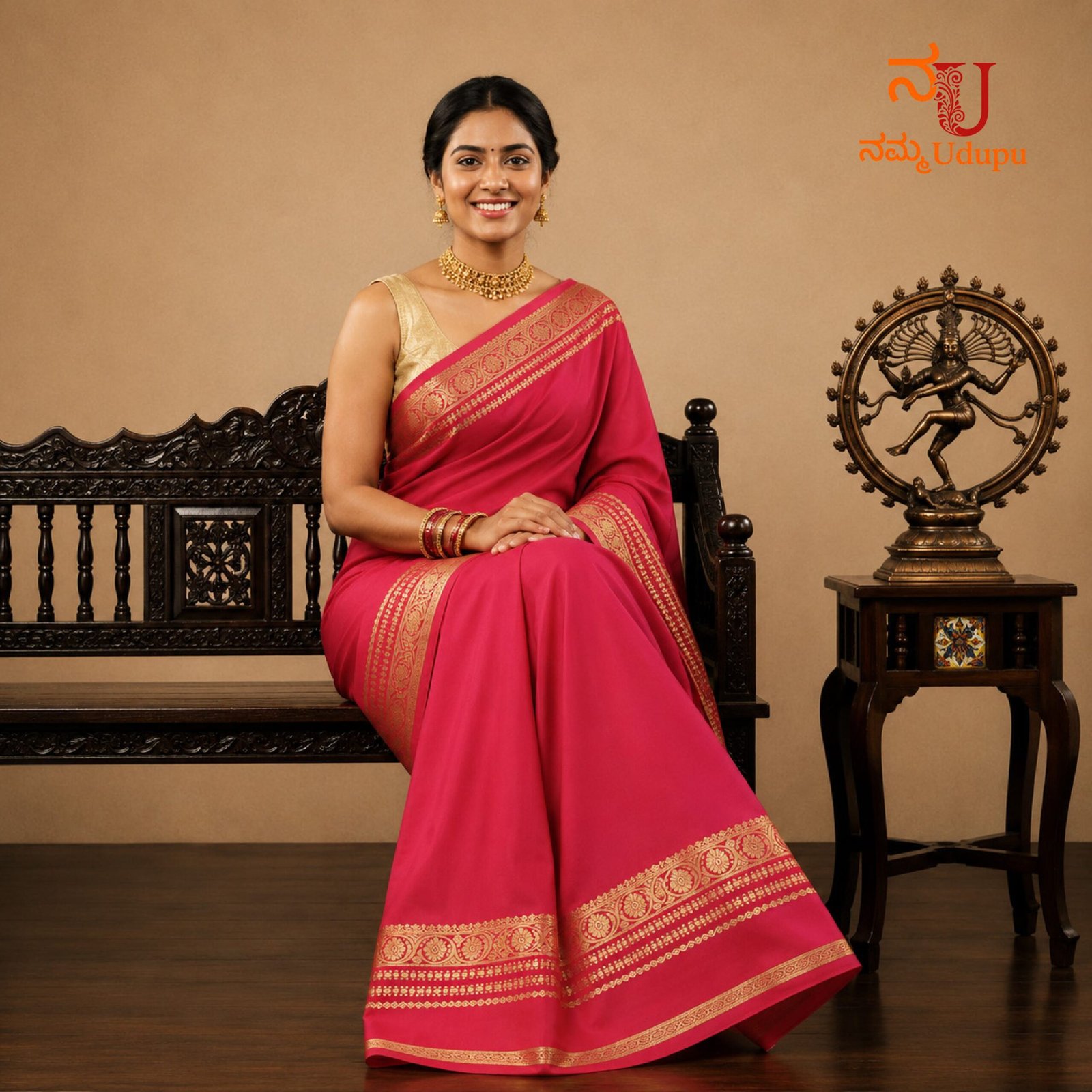 Pallavi - Pure Mysore Crepe Silk Saree - Image 4